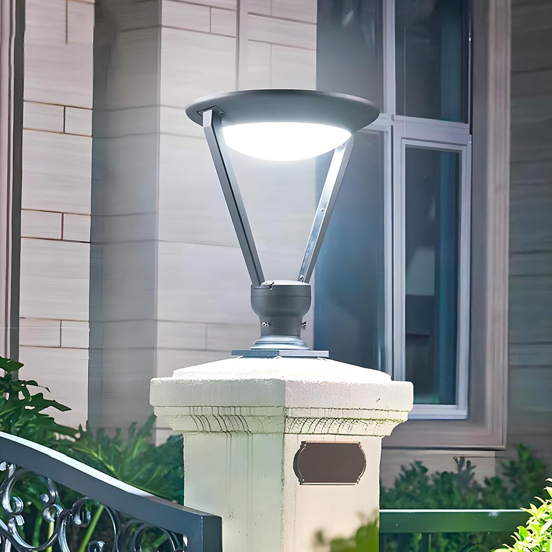 Solar Waterproof Modern Conical LED Outdoor Post Lights - Flyachilles