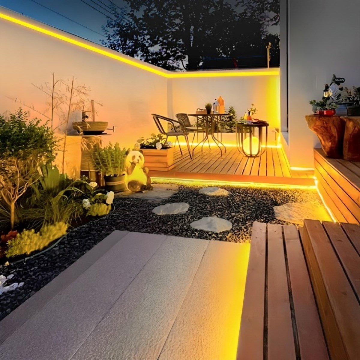 Solar Waterproof Outdoor Recessed LED Linear Light DIY 33ft - Flyachilles