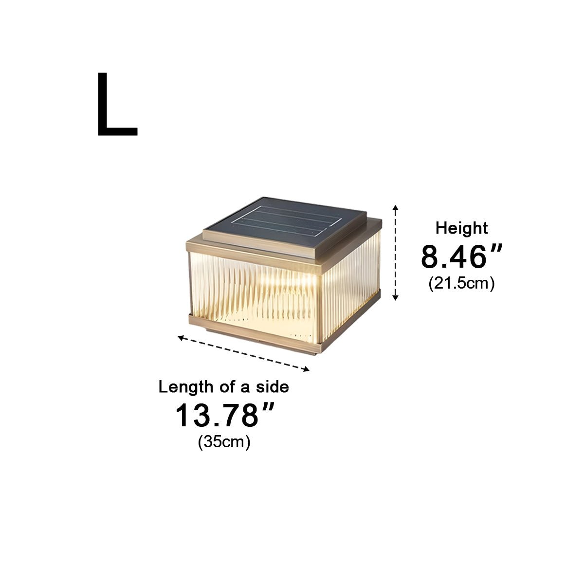 Solar Waterproof Square Vintage Copper LED Outdoor Post Light - Flyachilles