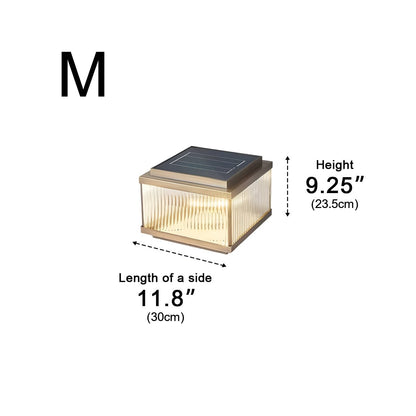 Solar Waterproof Square Vintage Copper LED Outdoor Post Light - Flyachilles