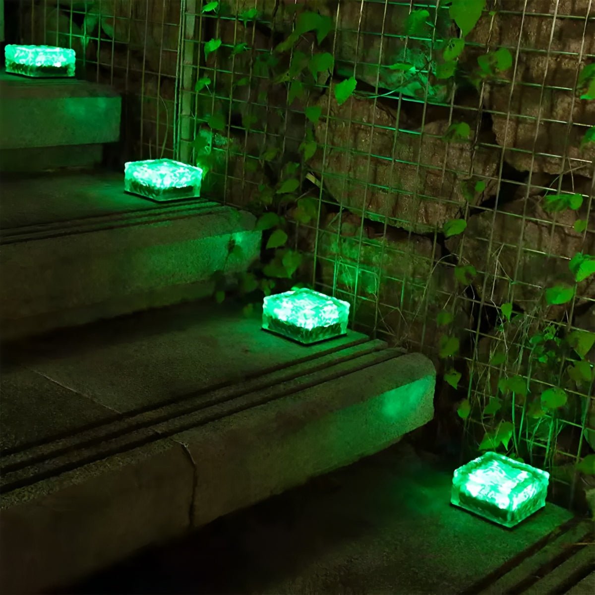 Square Creative Ice Brick LED Waterproof Smart Solar Outdoor Lights - Flyachilles