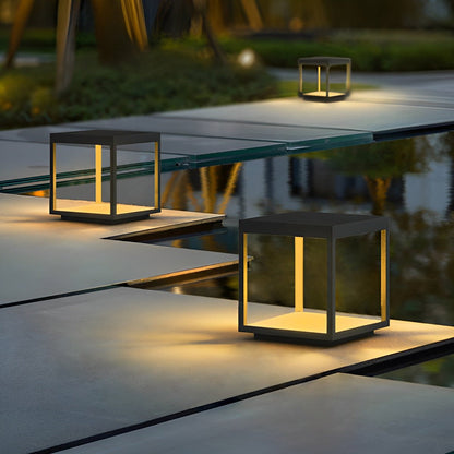 Square Hollow Frame Waterproof LED Courtyard Solar Post Cap Light - Flyachilles