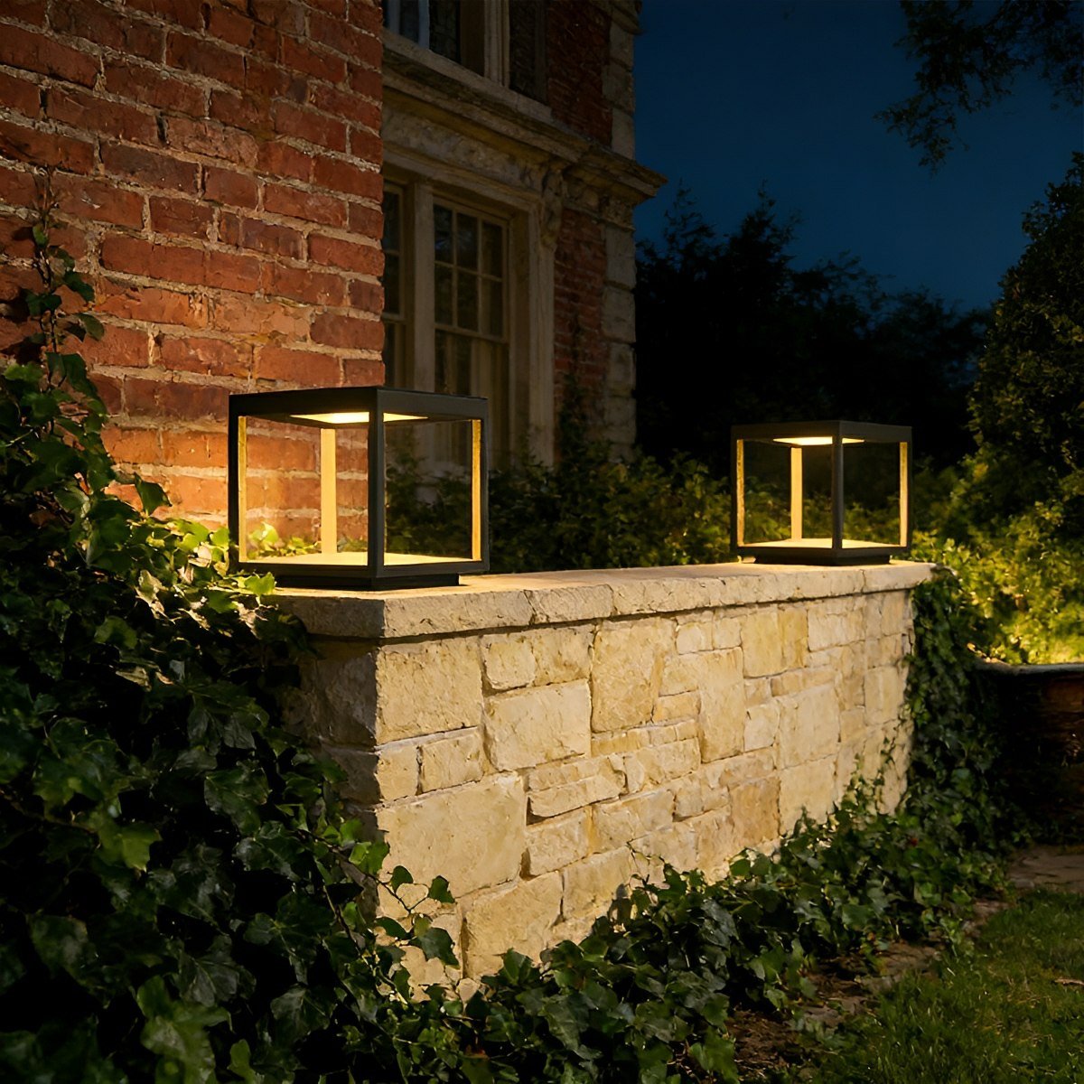 Square Hollow Frame Waterproof LED Outdoor Post Cap Light - Flyachilles
