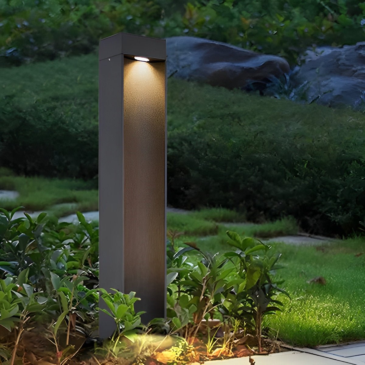 Square LED Waterproof Black Modern Outdoor Lawn Light Path Lights - Flyachilles