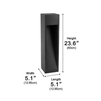 Square LED Waterproof Black Modern Pathway Walkway Lights Outdoor Lantern Lamp - Flyachilles