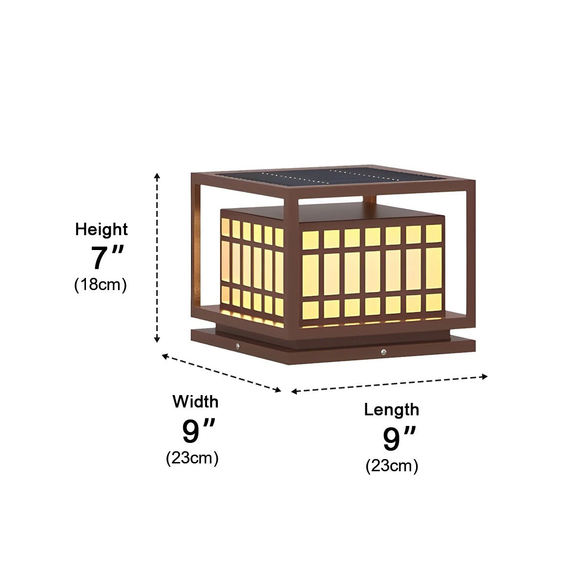 Square LED Waterproof Brown Modern Outdoor Deck Post Lights Pillar Light Column - Flyachilles