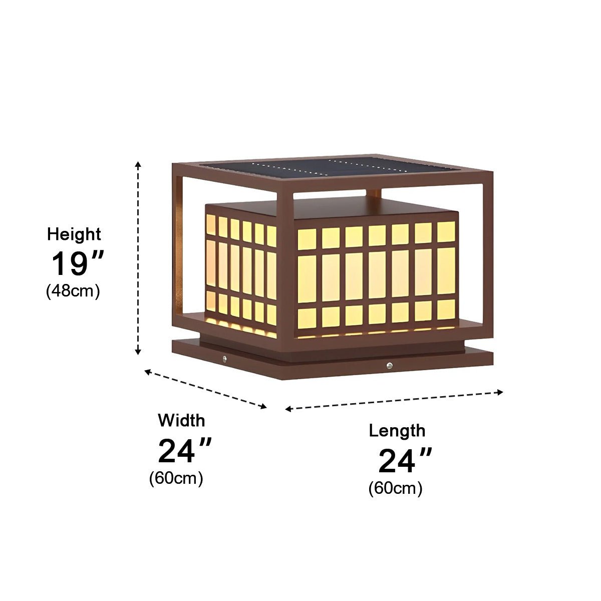 Square LED Waterproof Brown Modern Outdoor Deck Post Lights Pillar Light Column - Flyachilles