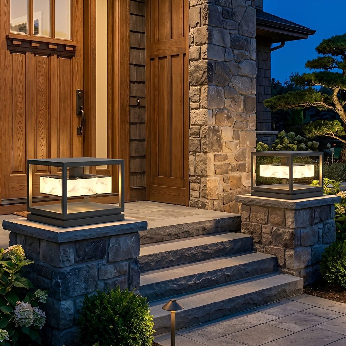 Square LED Waterproof Modern Outdoor Deck Lights Pillar Light Post Caps Lights - Flyachilles