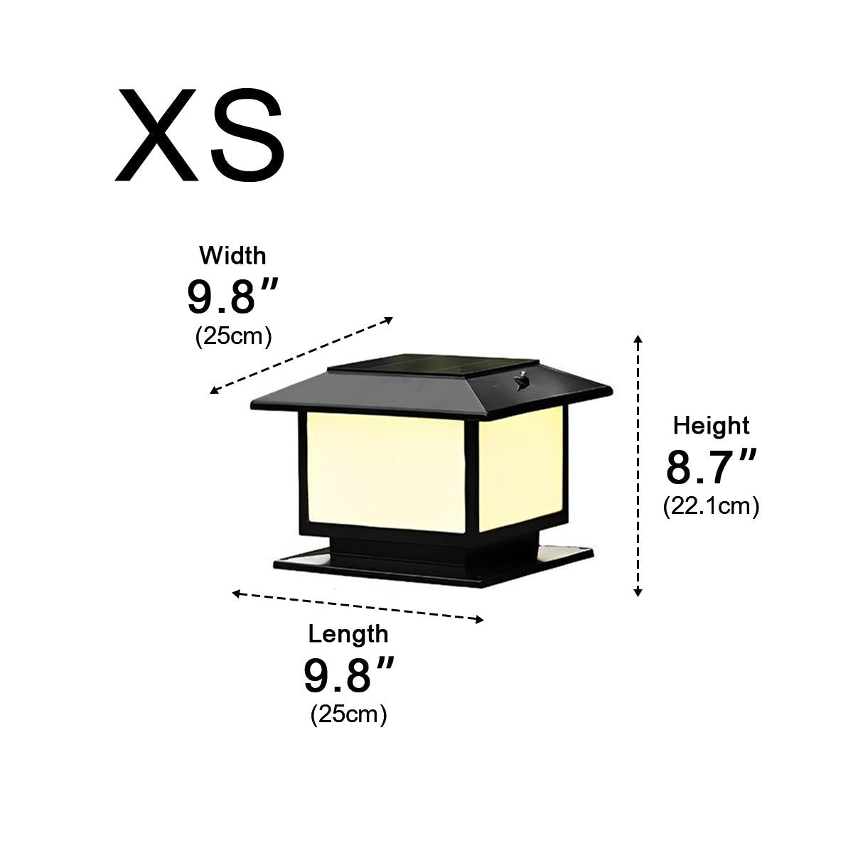 Square LED Waterproof Solar Fence Post Cap Lights Column Lamp - Flyachilles