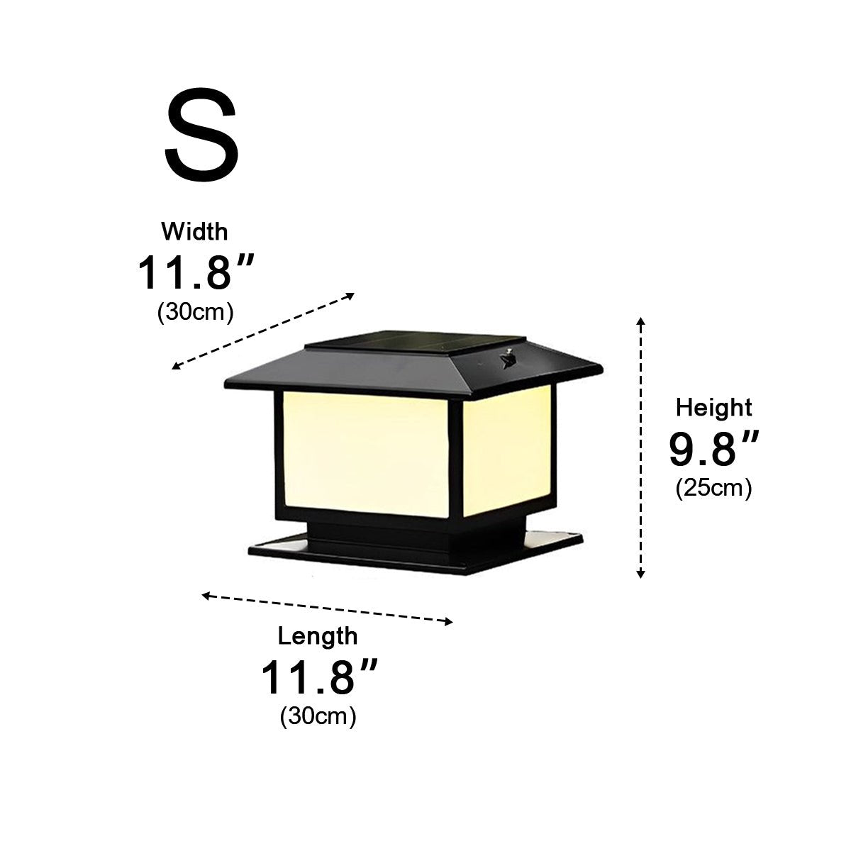 Square LED Waterproof Solar Fence Post Cap Lights Column Lamp - Flyachilles