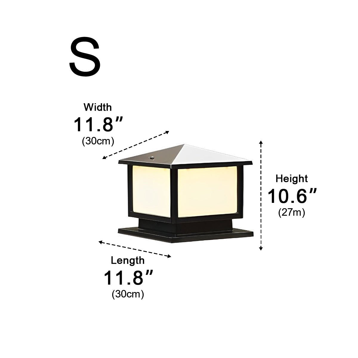 Square LED Waterproof Solar Fence Post Cap Lights Column Lamp - Flyachilles