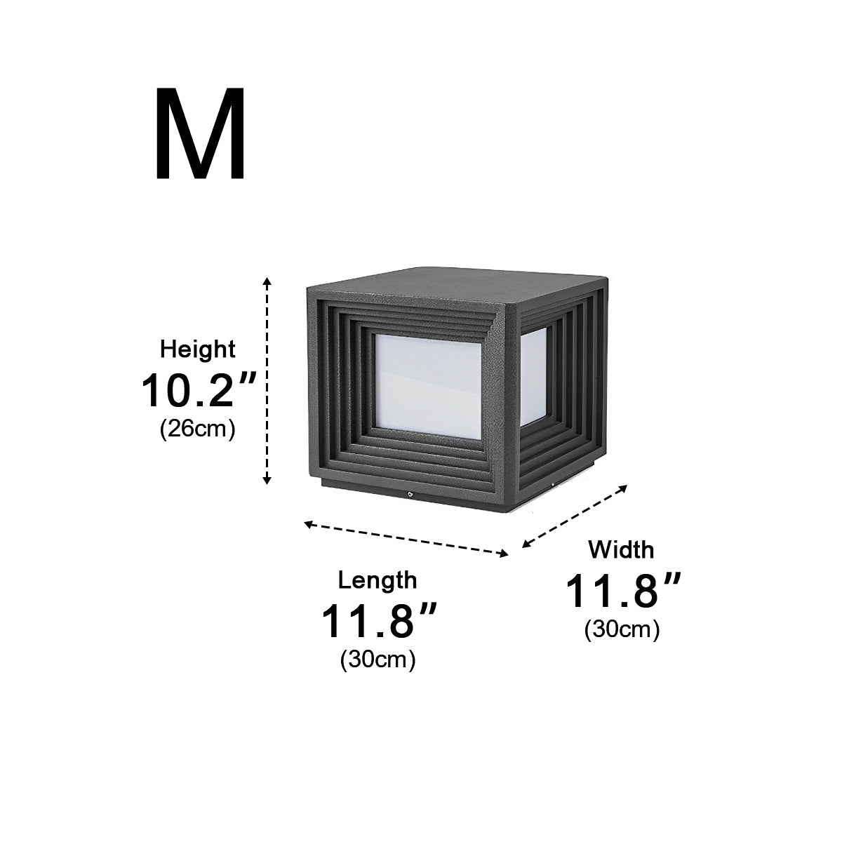 Square Loop Creative Waterproof LED Black Modern Solar Post Caps Lights Stainless Steel - Flyachilles