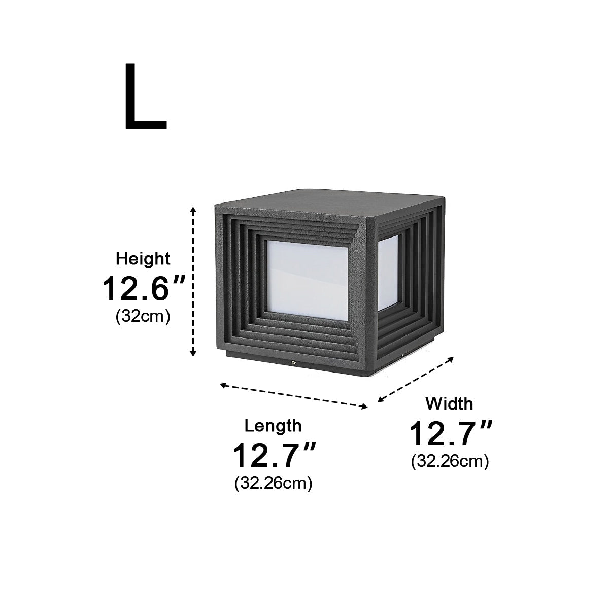 Square Loop Creative Waterproof LED Black Modern Solar Post Caps Lights Stainless Steel - Flyachilles