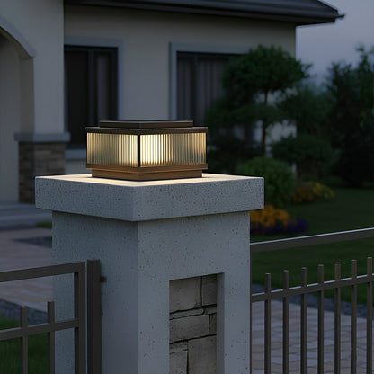 Square Waterproof Intelligent Timing Modern Fence Post Lights Pillar Lamp - Flyachilles
