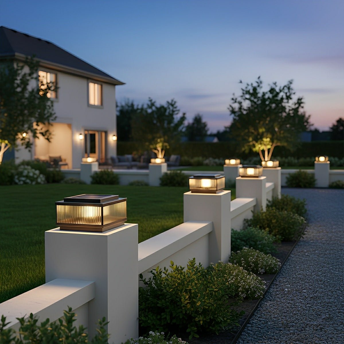 Square Waterproof Intelligent Timing Modern Fence Post Lights Pillar Lamp - Flyachilles