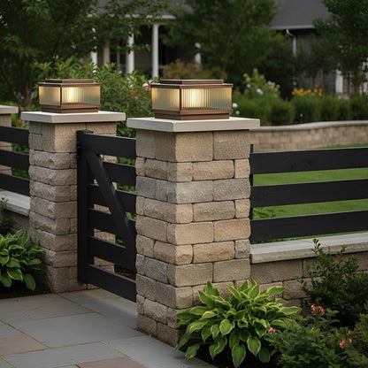 Square Waterproof Intelligent Timing Modern Fence Post Lights Pillar Lamp - Flyachilles