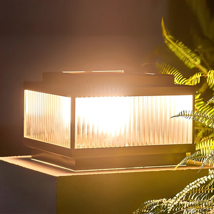 Square Waterproof Intelligent Timing Modern Solar Fence Post Lights Pillar Lamp - Flyachilles