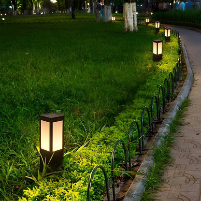 Square Waterproof LED Modern Solar Outdoor Path Lights Post Lights Walkway Lamps - Flyachilles