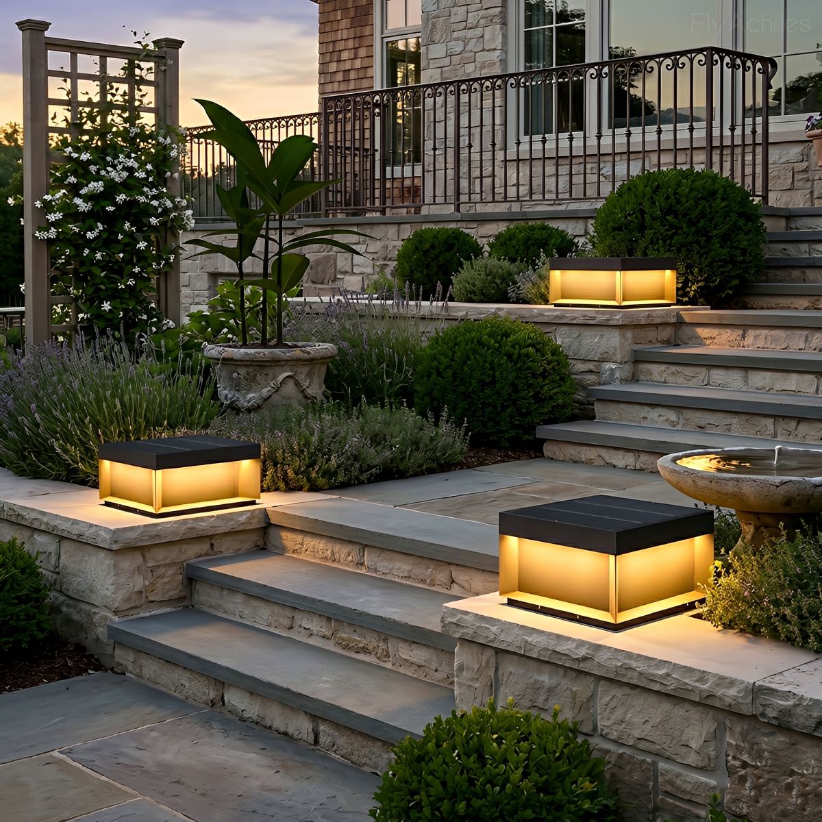 Square Waterproof LED Stainless Steel Fence Outdoor Post Cap Lights - Flyachilles