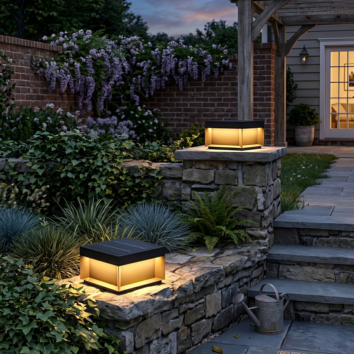 Square Waterproof LED Stainless Steel Fence Outdoor Post Cap Lights - Flyachilles