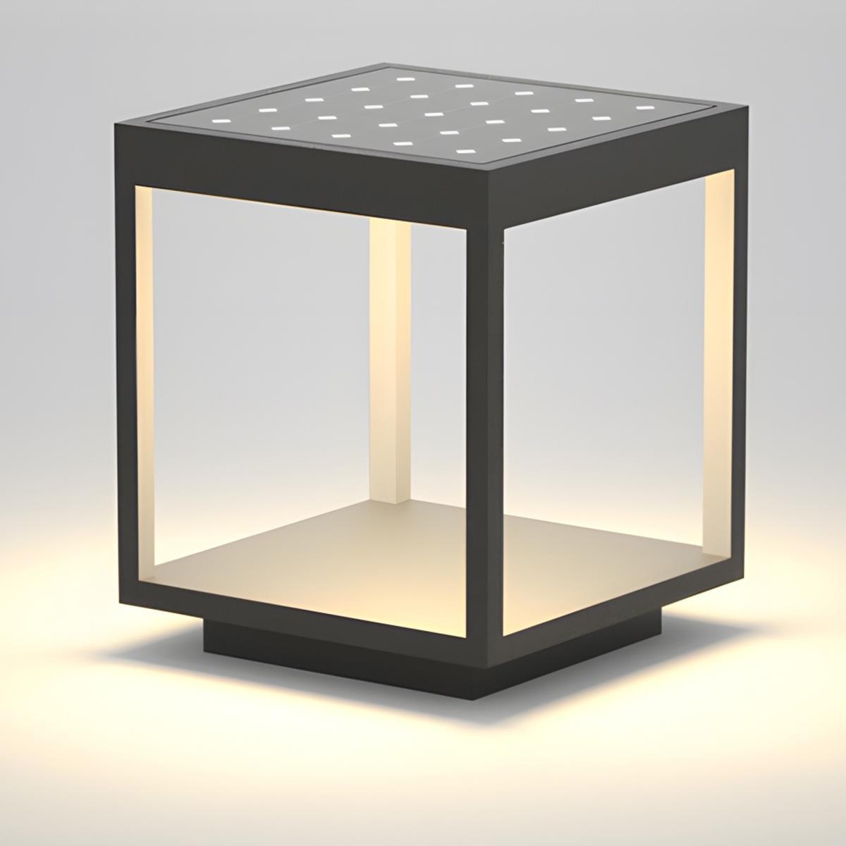 Stainless Steel Waterproof Solar Square Hollow LED Outdoor Post Lights - Flyachilles