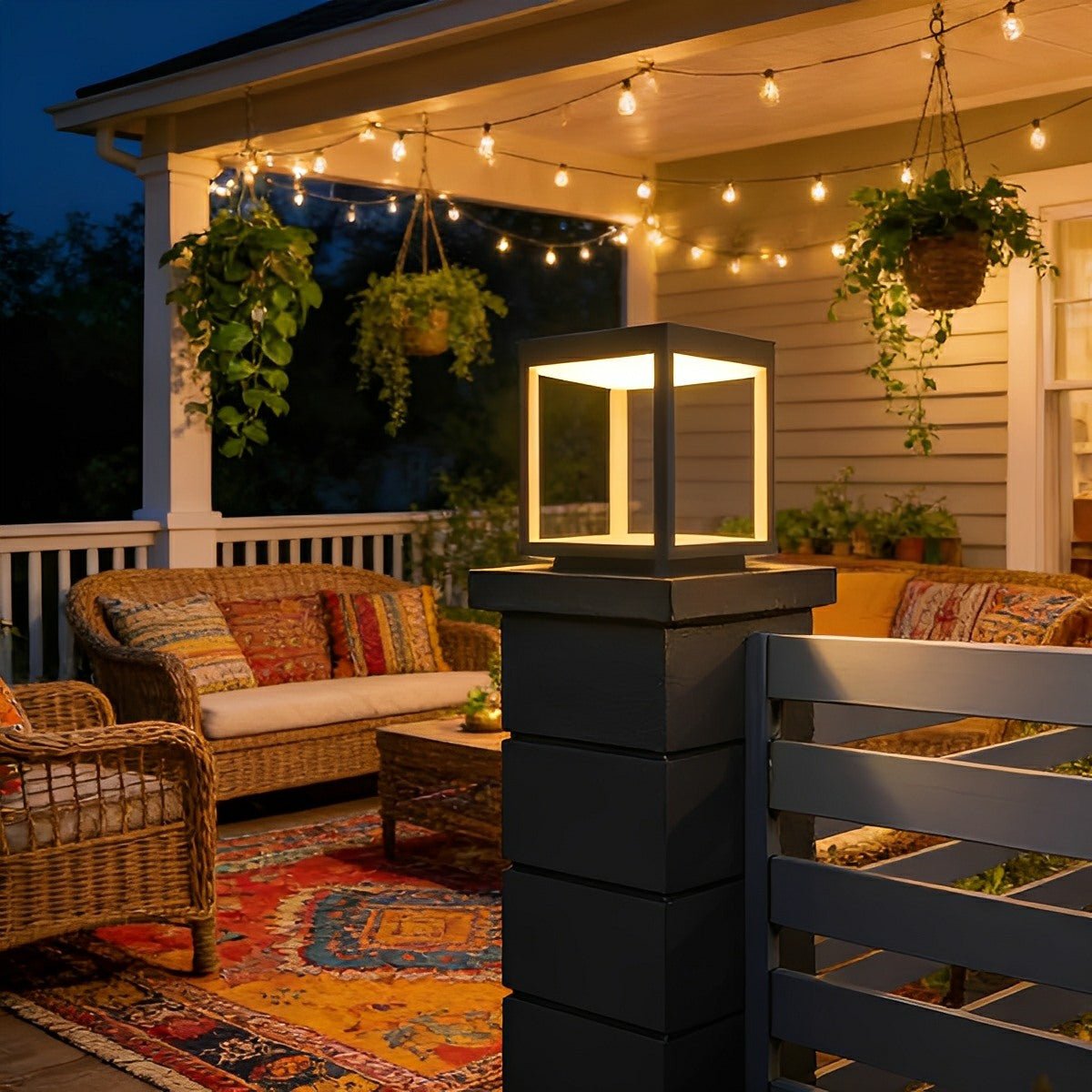 Stainless Steel Waterproof Square Hollow LED Outdoor Post Lights - Flyachilles