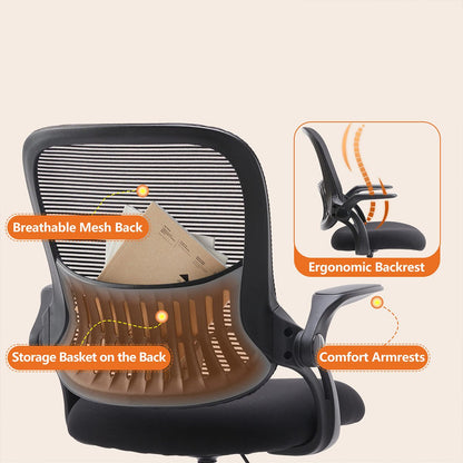 Tall 360 ° Rotatable Modern Ergonomic Office Chair with Armrest - Flyachilles