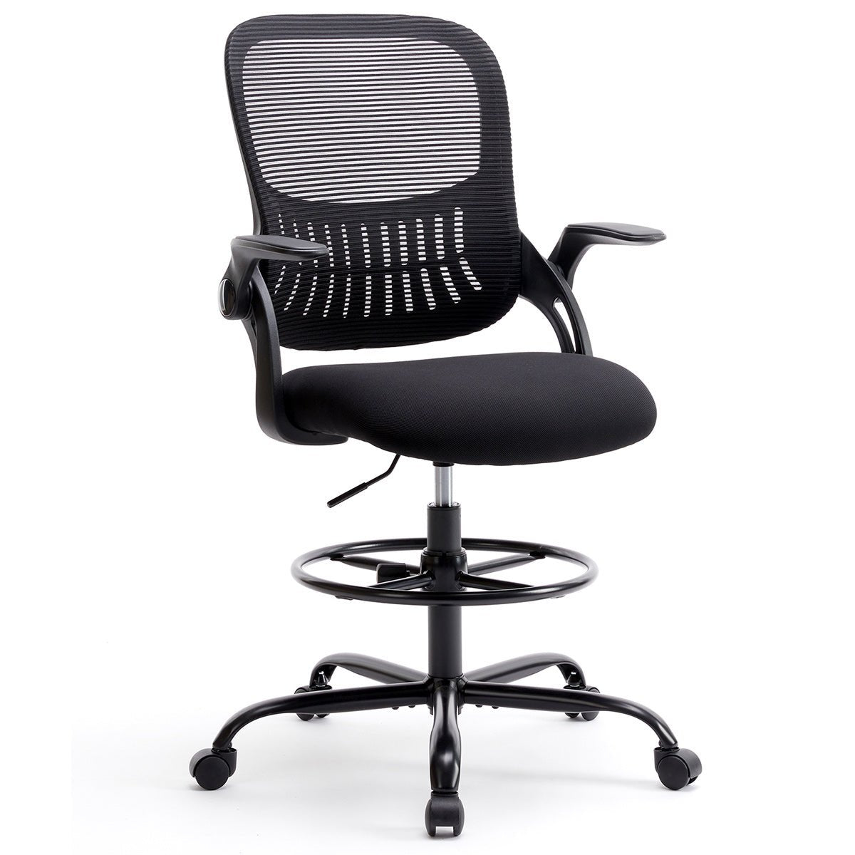 Tall 360 ° Rotatable Modern Ergonomic Office Chair with Armrest - Flyachilles