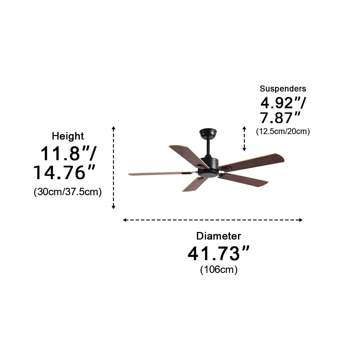 Vintage 6 - speed Reverse Frequency Ceiling Fan 5 Blades - Flyachilles