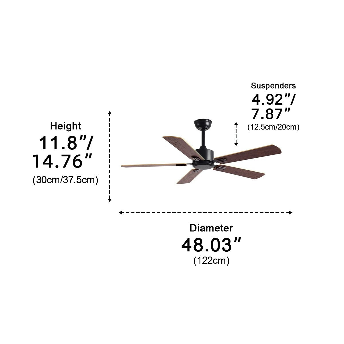 Vintage 6 - speed Reverse Frequency Ceiling Fan 5 Blades - Flyachilles