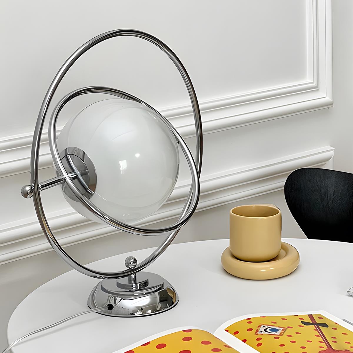 Vintage Glass Rotating Globe Bedside TableLamp - Flyachilles
