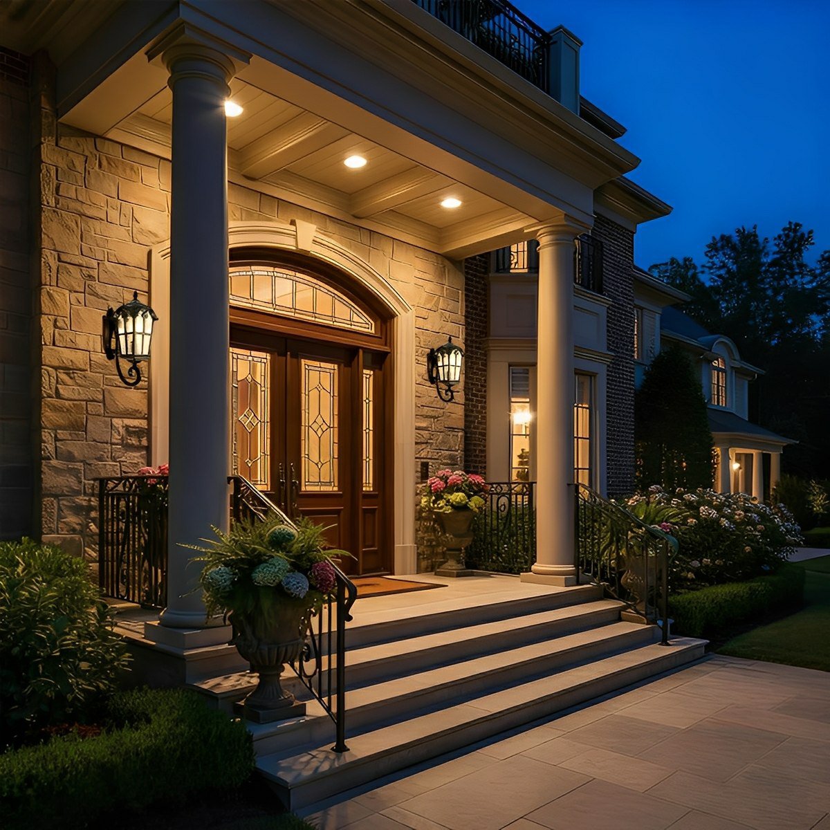 Vintage Glass Waterproof Black Outdoor Wall Sconce Lantern - Flyachilles