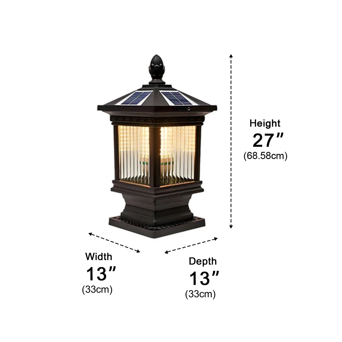 Vintage Grille Glass Shade Lampshade Waterproof Fence Post Lights - Flyachilles