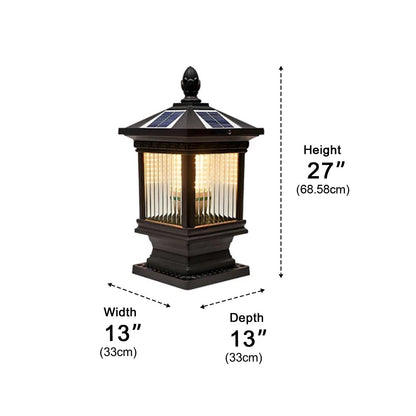 Vintage Grille Glass Shade Lampshade Waterproof Fence Post Lights - Flyachilles