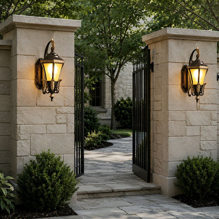 Vintage Hexagon Casa Marseille Waterproof Outdoor LED Porch Wall Lights - Flyachilles