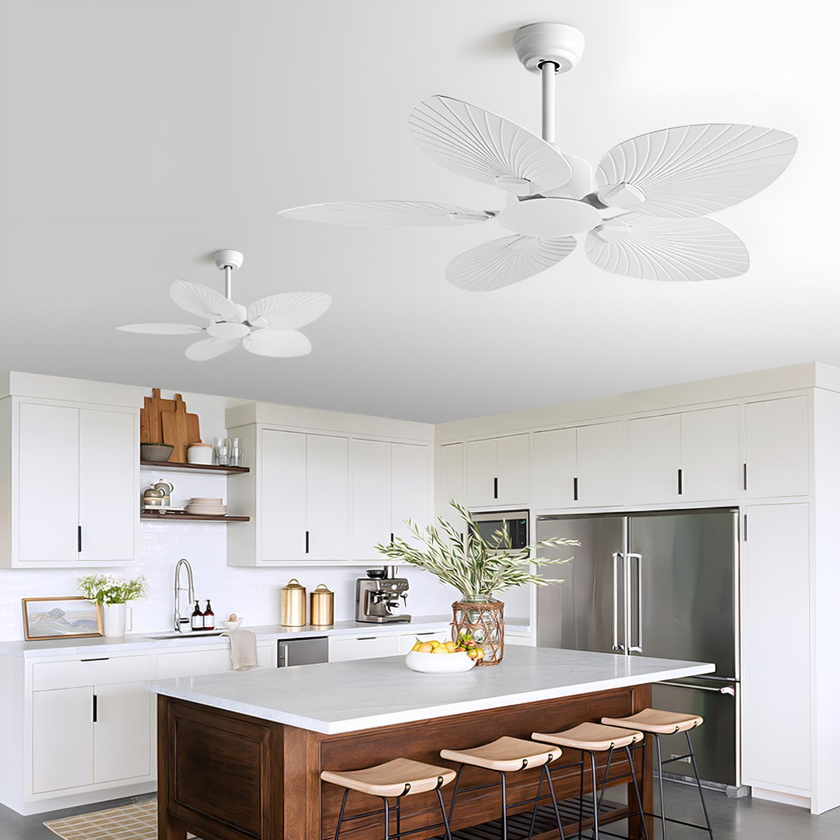 Vintage Imitation Palm Leaf 6 - speed Reverse Frequency Ceiling Fan - Flyachilles