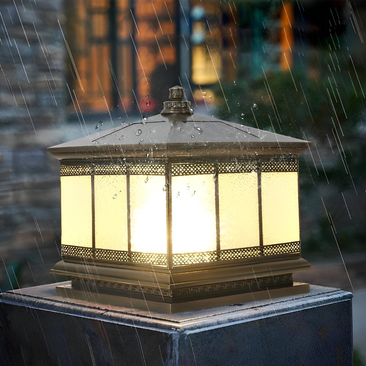 Vintage Intelligent Dimmable Waterproof Retro Solar Fence Post Caps - Flyachilles