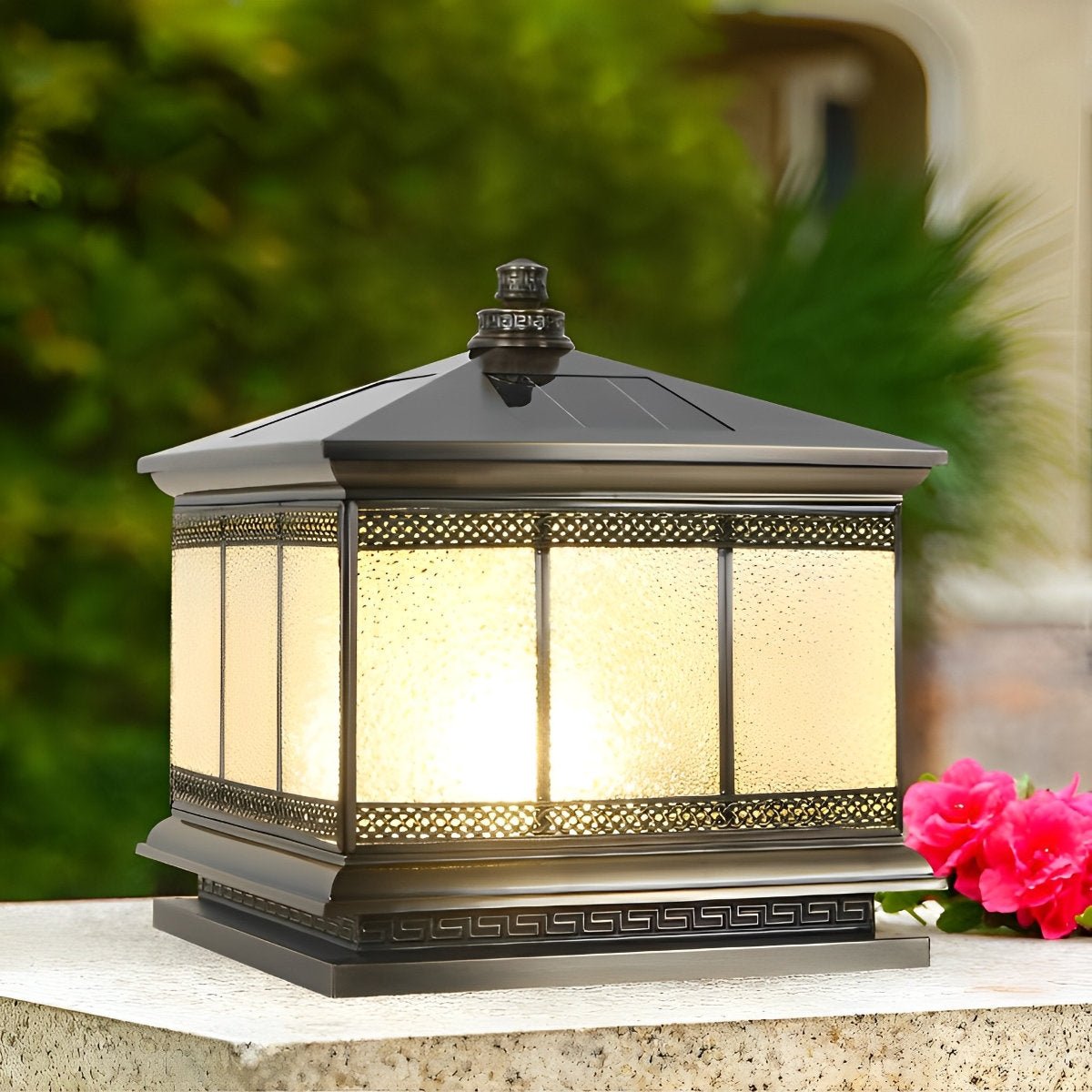 Vintage Intelligent Dimmable Waterproof Retro Solar Fence Post Caps - Flyachilles