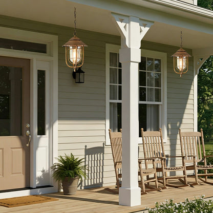 Vintage Rustic Birdcage Waterproof Outdoor LED Lantern Pendant Lights - Flyachilles