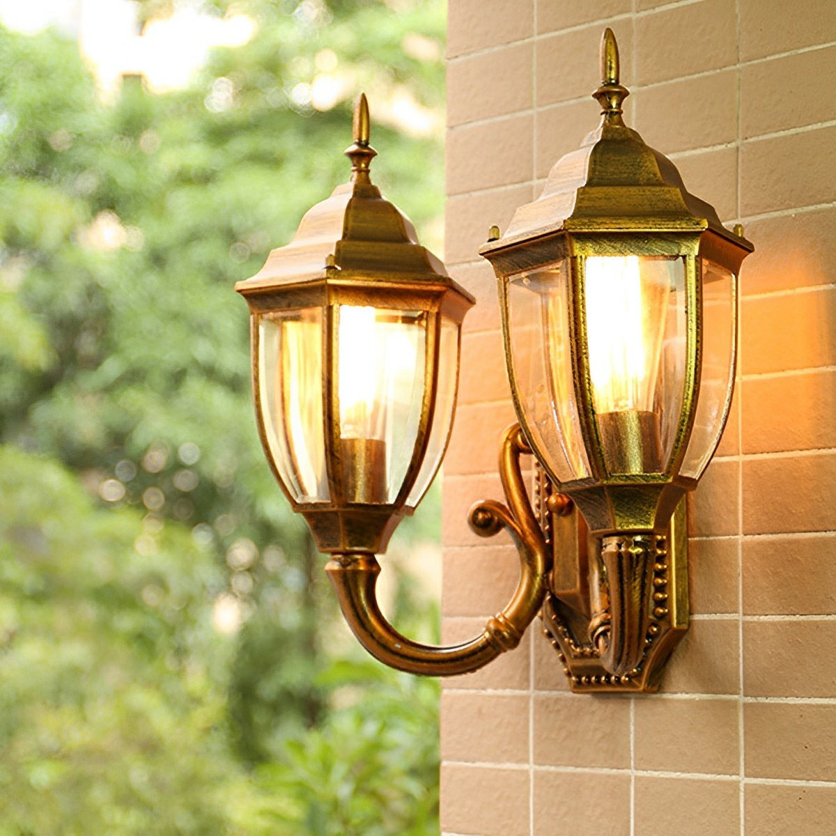 Vintage Rustic Castle Double Head Waterproof Outdoor LED Porch Wall Lights - Flyachilles
