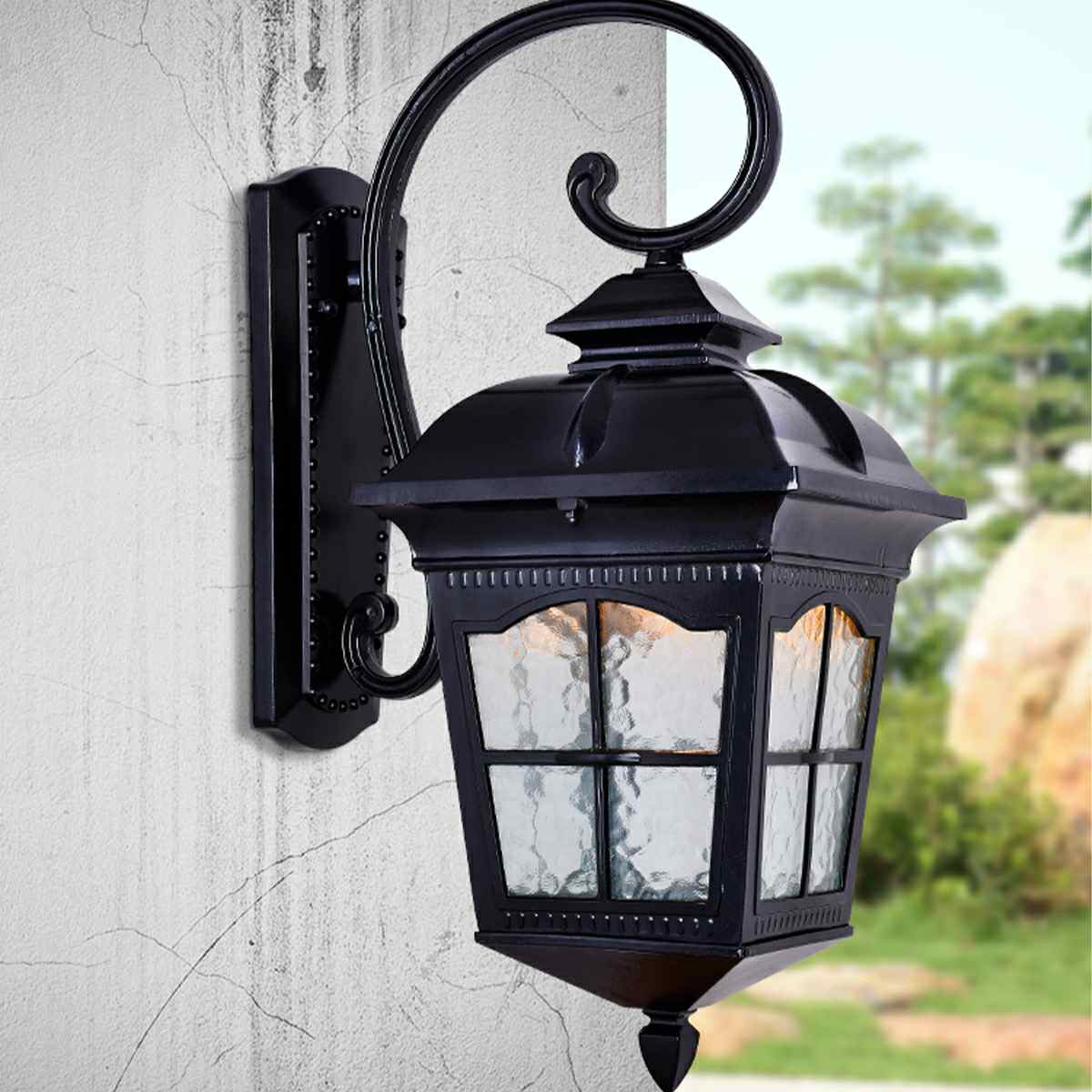 Vintage Rustic Cross Waterproof Outdoor LED Lantern Porch Wall Lights - Flyachilles