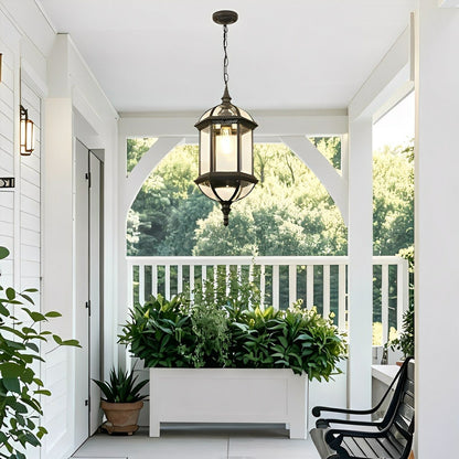 Vintage Rustic Cylinder Waterproof Outdoor LED Lantern Pendant Lights - Flyachilles