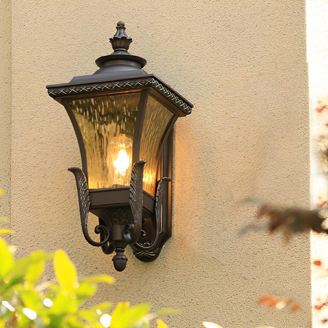 Vintage Rustic Four Corners Lantern Waterproof Outdoor LED Porch Wall Lights - Flyachilles