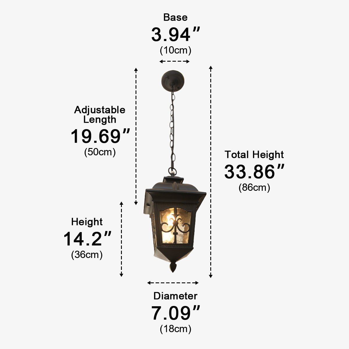 Vintage Rustic Square Arrow flower Waterproof Outdoor LED Lantern Pendant Lights - Flyachilles