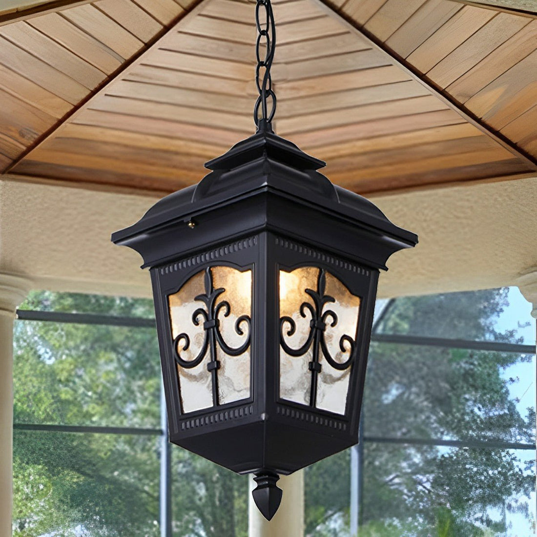 Vintage Rustic Square Arrow flower Waterproof Outdoor LED Lantern Pendant Lights - Flyachilles