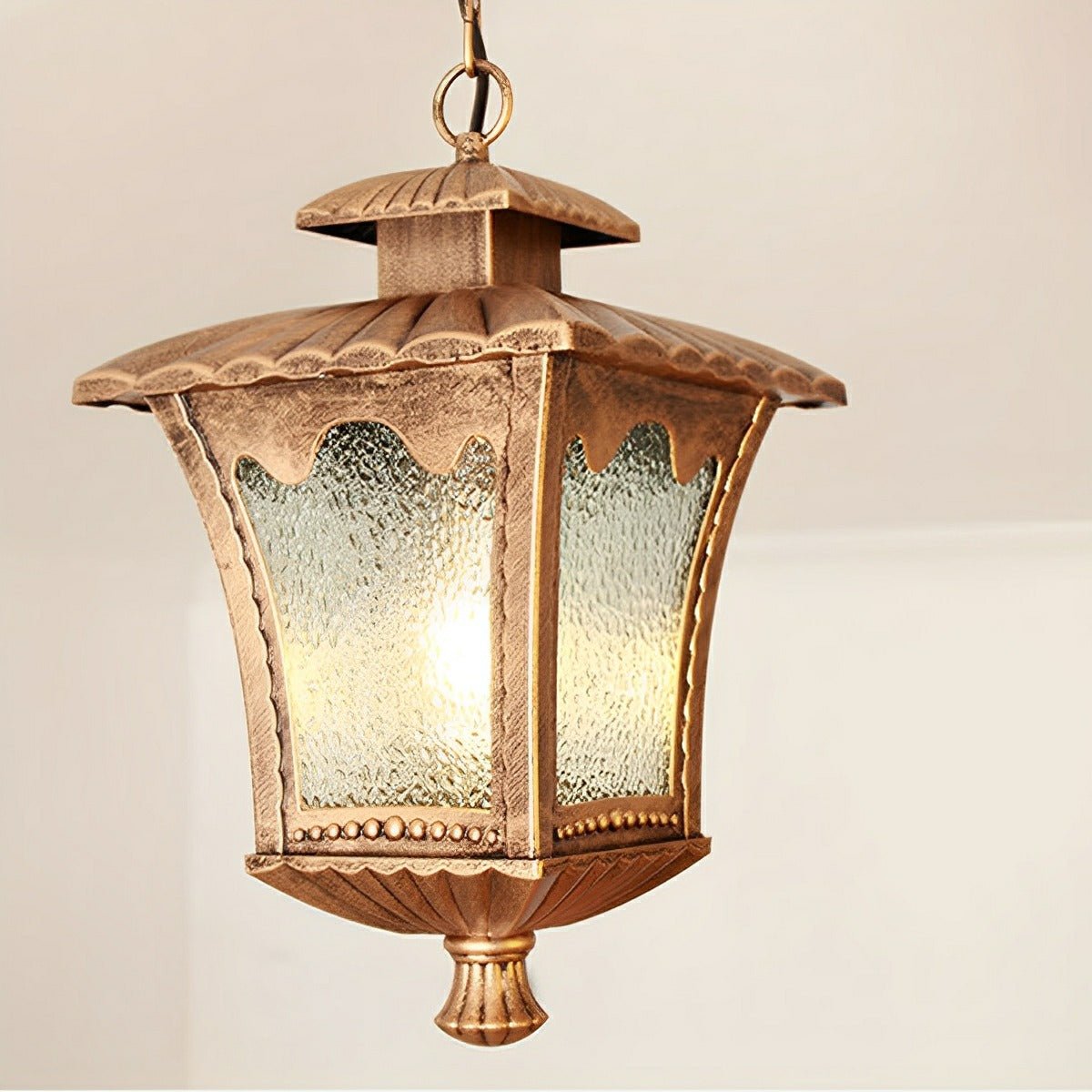 Vintage Rustic Square Water Glass Waterproof Outdoor LED Lantern Pendant Lights - Flyachilles