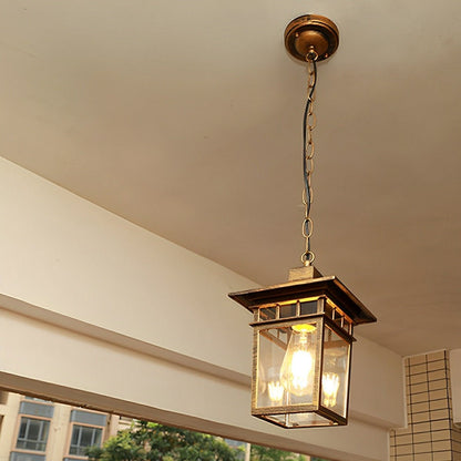 Vintage Rustic Square Waterproof Outdoor LED Lantern Pendant Lights - Flyachilles