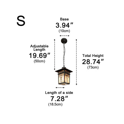 Vintage Rustic Square Waterproof Outdoor LED Lantern Pendant Lights - Flyachilles
