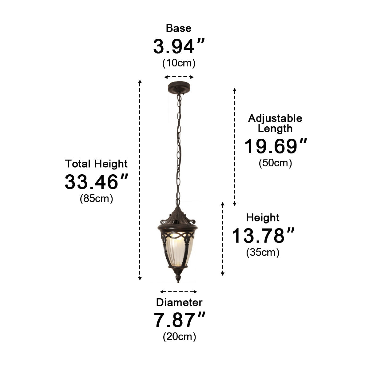 Vintage Rustic Waterproof Outdoor LED Lantern Pendant Lights - Flyachilles