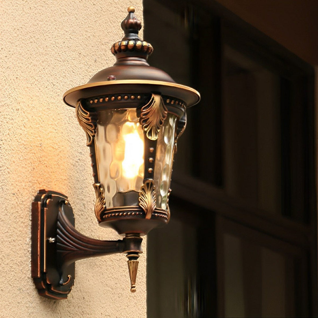 Vintage Waterproof Acanthus Leaf Outdoor LED Porch Light Exterior Wall Lights - Flyachilles